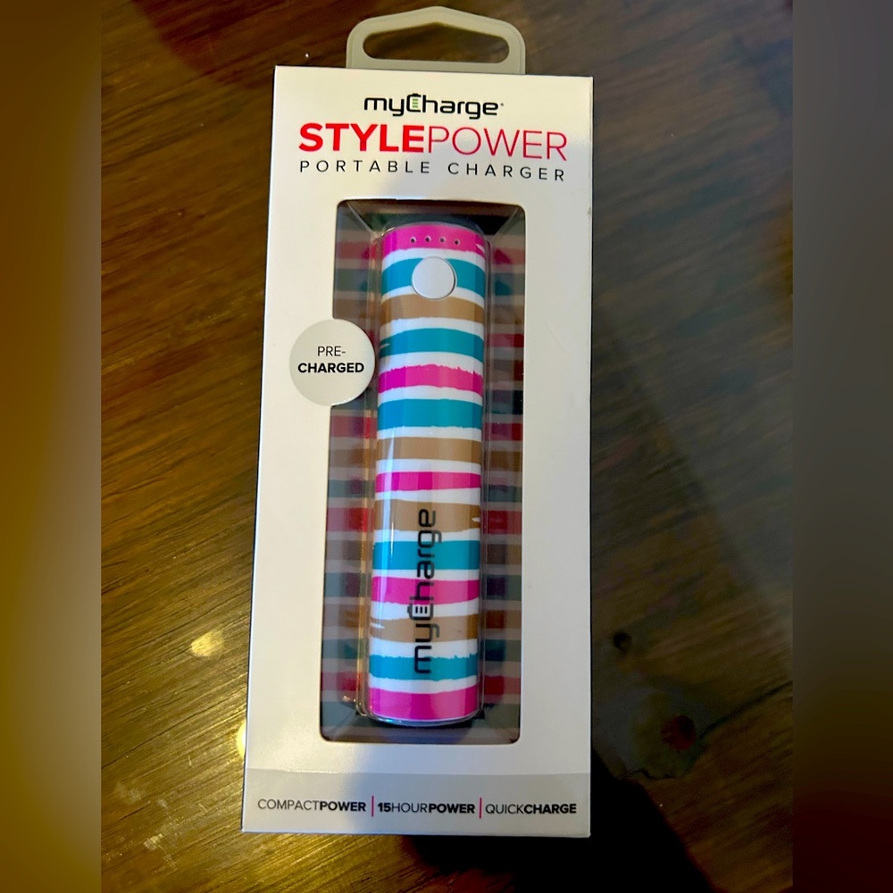 MyCharge portable charger, new in box, works on all phones, USB connection